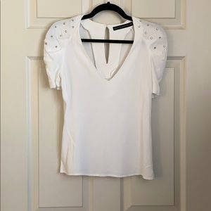 Zara studded shoulder blouse